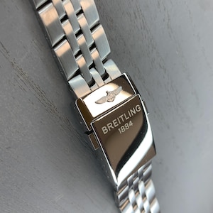 Breitling klockarmband borstat 20 mm/22 mm/24 mm för Navitimer Avenger utfällbart spänne borstat armband