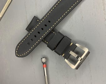 Per cinturino in pelle di nylon OFFICINE da 24 mm Adatto per orologi Panerai PAM