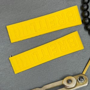 22mm Rubber Strap for Breitling Navitimer/Avenger Watch, Replacement Band Buckle Clasp