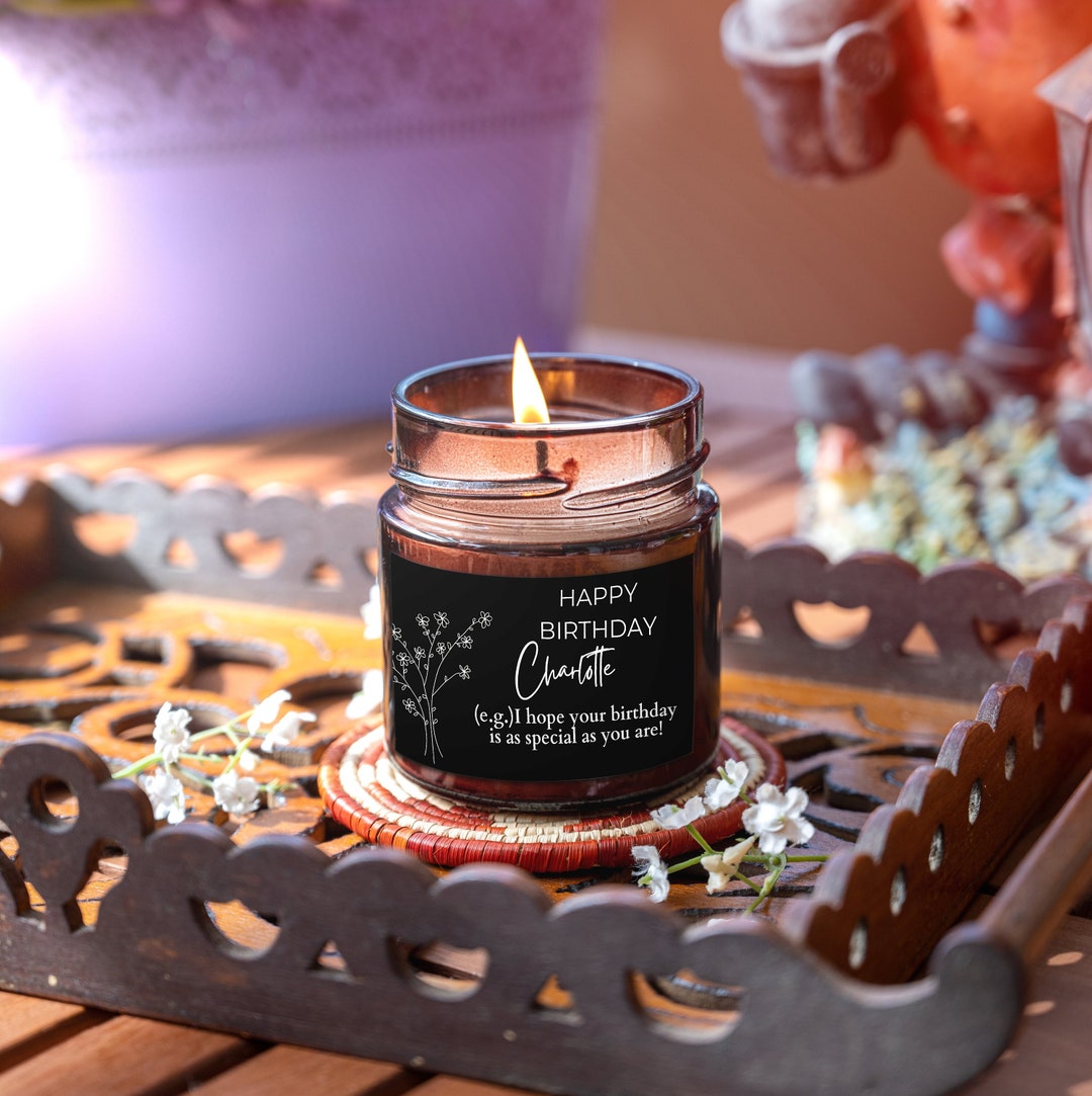Happy Birthday Candles Personalised Candle Organic Candle Etsy