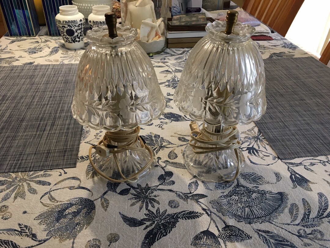 Two Princess House Lead Crystal Lamps Etsy
