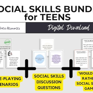 Ensemble de compétences sociales pour adolescents, jeux de rôle, questions de discussion, jeux de cartes mémoire