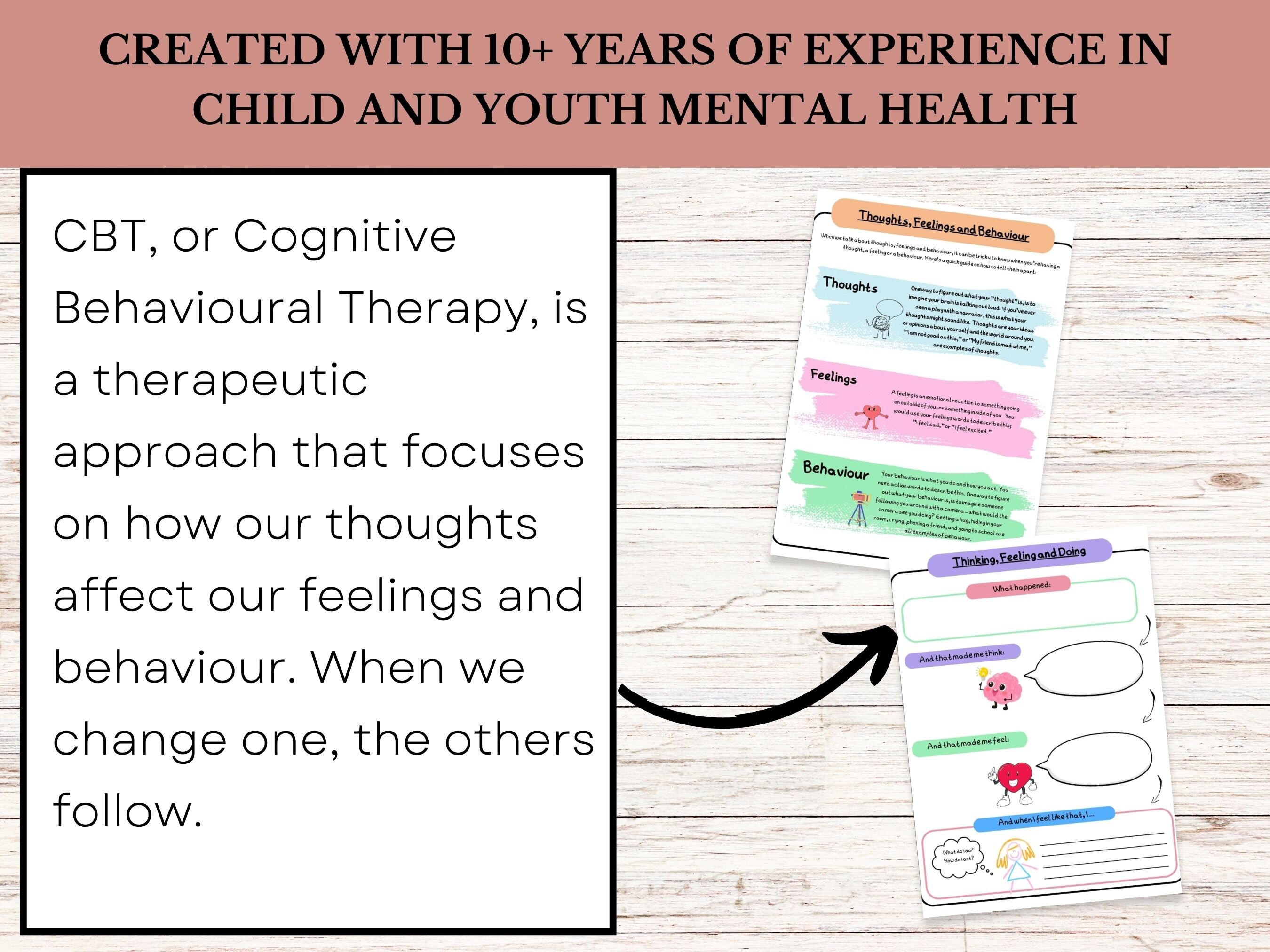 CBT Worksheet and Poster for Kids, Cognitive Behavioural Therapy ...