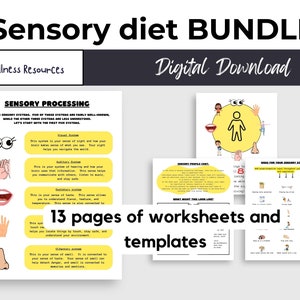 Sensory Processing Worksheets, Sensory Diet Planner