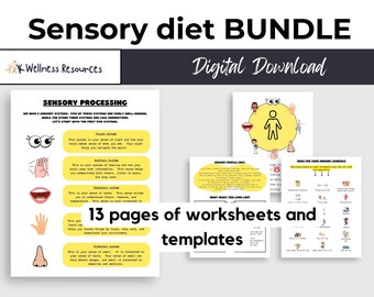 Sensory Processing Worksheets, Sensory Diet Planner