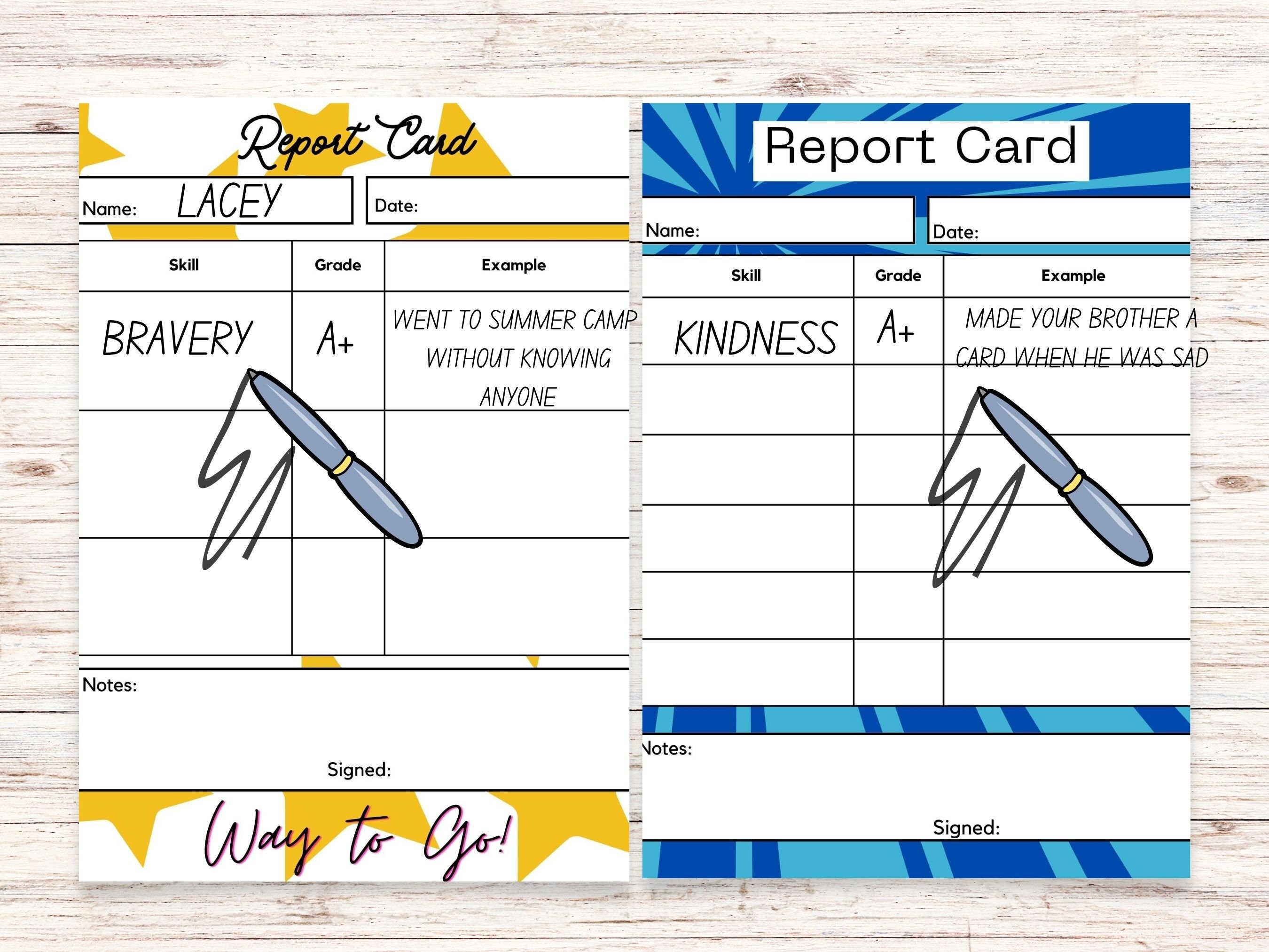 Daily Behaviour Report Card for Kids, Self-esteem Resource, Strengths ...