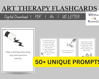 Art Therapy Flashcards, Journal Prompts for Kids Teens Adults