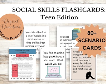 Social Skills Flashcards for Teens, Role Play scenarios