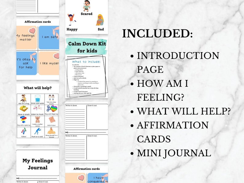 Calm Down Kit for Kids , Calming Corner Resource, Emotional Regulation ...