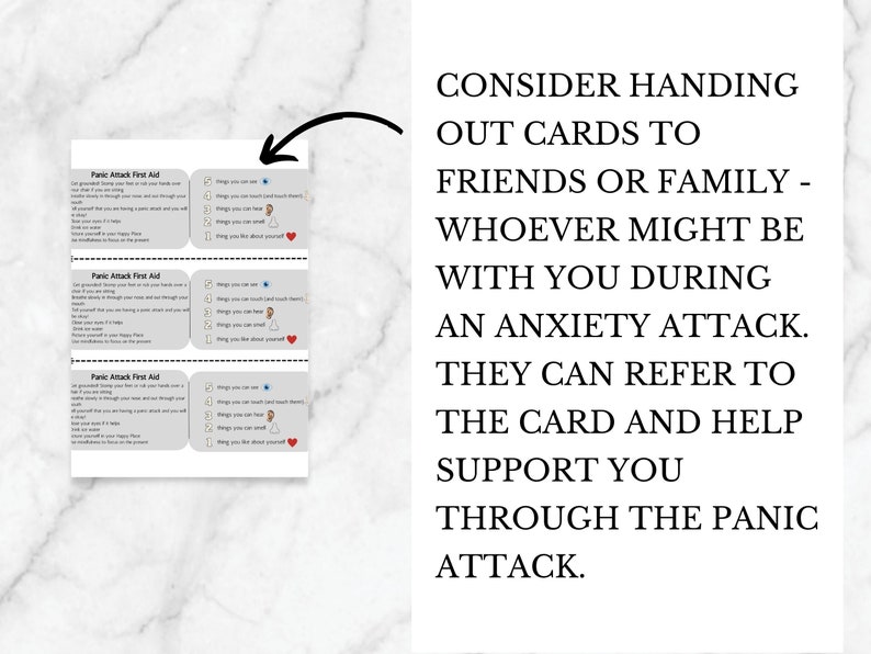 Tarjetas de ansiedad y salud mental de primeros auxilios de ataque de pánico imagen 6