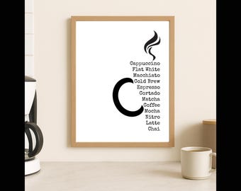 Koffiekop typografie afdrukbaar - pdf