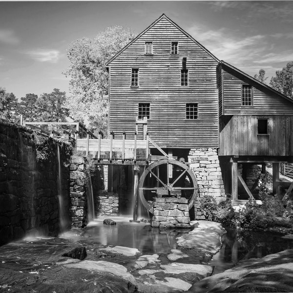 Yates Mill - Raleigh, NC: Paper, Canvas, Metal, Acrylic Photo Print, Landscape Wall Décor, Large Wall Art, Nature Modern Wall Décor