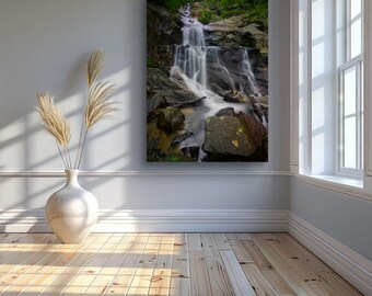 Silvervale Falls Art Print Blowing Rock, NC: Paper, Canvas, Metal, Acrylic Photo Print, Landscape Wall Décor, Nature Modern Wall Décor