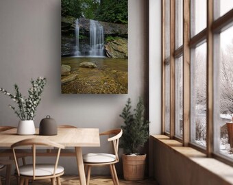 Green Mountain Creek Falls Photo Print, Blowing Rock NC, Landscape Wall Decor