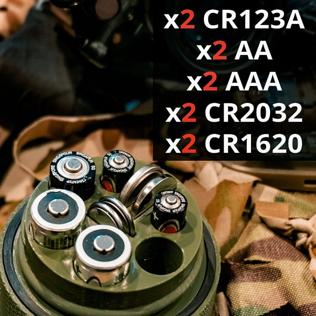 Range Puck Battery Storage Optics Batteries 2X AA 2X AAA 2X CR123A 2X