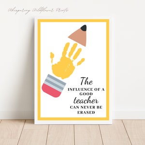 Gift for Teacher From Student Personable Handprint Art, Christmas Gift For Her, Printable Gift For Teacher, Personalized Teacher Gift