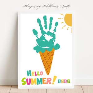 Summer Art, Crafts for Kids, Handprint Craft Printable, Diy Craft for Child, Summer Art for Kids, Printable Art, Handprint Art Print
