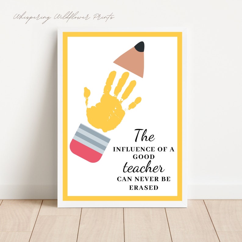 Teacher Appreciation Handprint Art Gift, Christmas Gift for Teacher, Teacher Thank You Gift