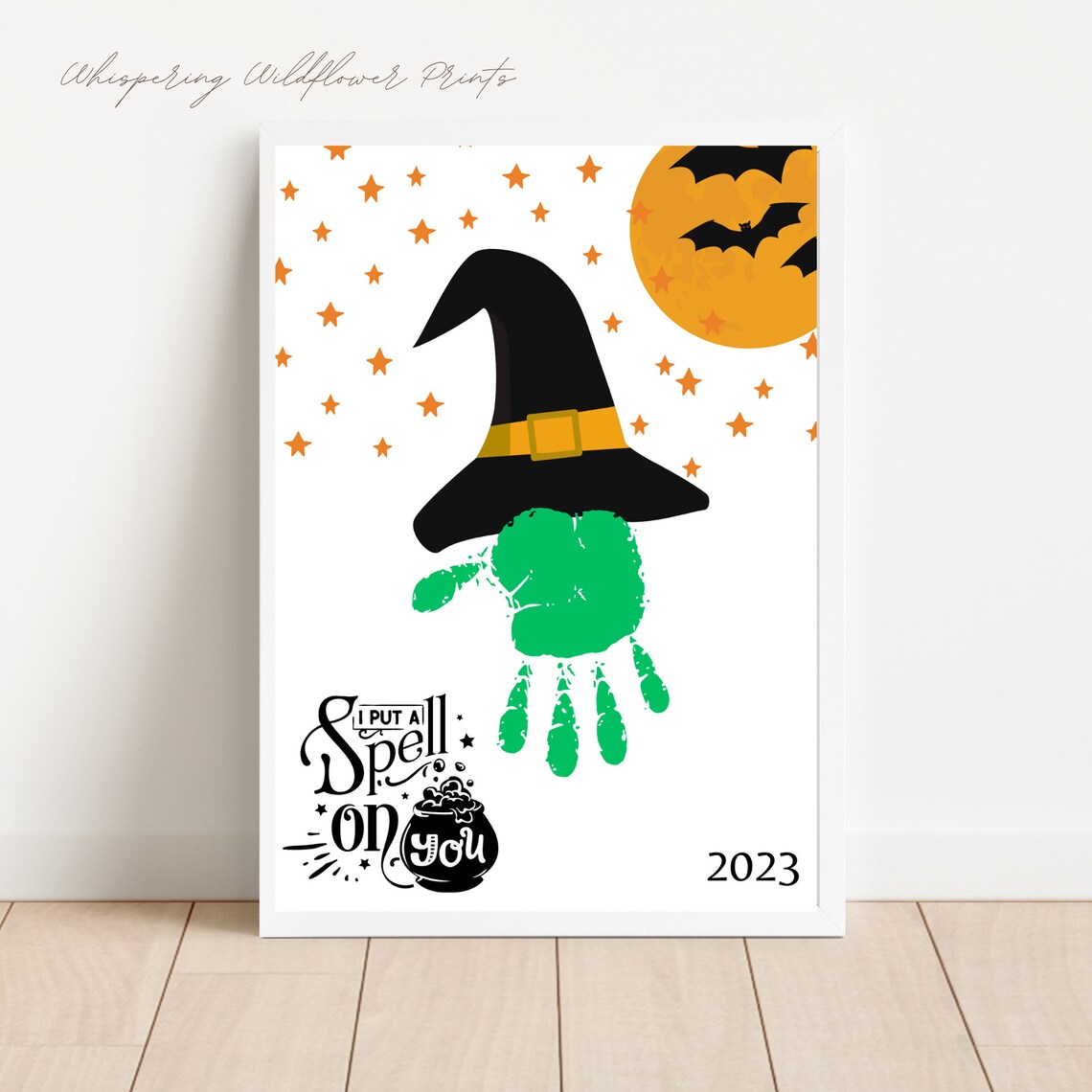 Halloween Handprint Craft Art, Printable Halloween Keepsake Craft