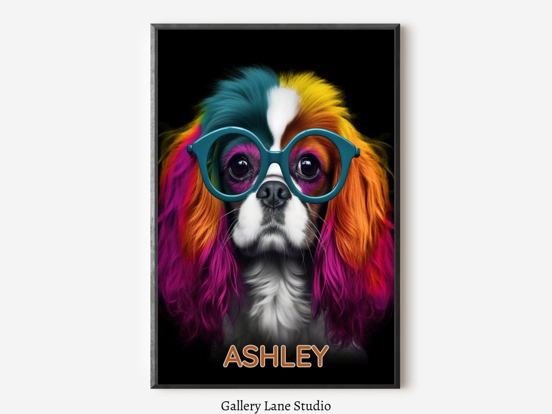 Custom Dog Wall Art Personalizad Dog Art Gift Cavalier Pop Etsy