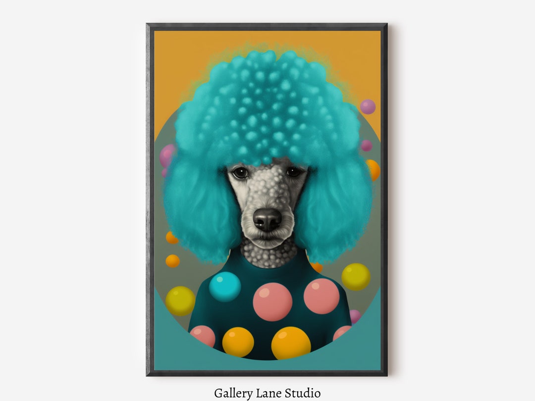 Poodle Portrait Wall Art Pop Art Dog Art Gift for Dog Lover Etsy