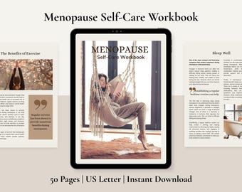 Menopause Self Care Workbook, Therapy Journal, Wellness & Mindfulness Planner, Stress Management, Digital Self-Care Workbook