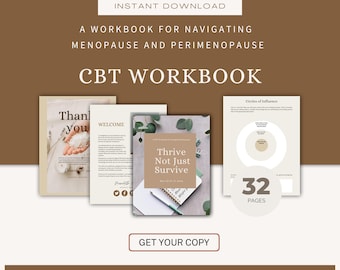 CBT Menopause Reset Workbook, Midlife Mindset Transformation Workbook, Perimenopause Relief Workbook, Self Care Wellness Planner