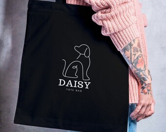 Custom Dog Lover's Tote Bag | Personalized Name Print | Stylish Pet Shoulder Bag | Unique Gift for Dog Owners | Eco-Friendly Gift Idea