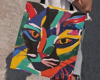 Sac imprimé Matisse, sac fourre-tout chat Colorfut Matisse, sac fourre-tout peinture art, sac fourre-tout Matisse, sac fourre-tout en toile Henri Matisse, sac esthétique animal