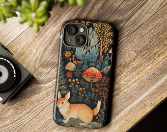 Coque pour téléphone Woodland Creatures, imprimé lapin et champignons, Coque pour téléphone Samsung, animal de la forêt, animal de la forêt, Coque pour téléphone, animal de la forêt, créatures de la forêt