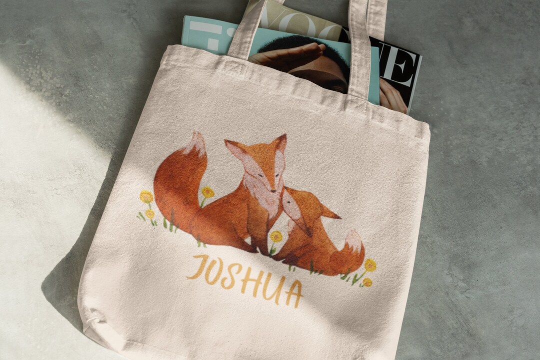 Funny Fox Tote Bag – Reusable Grocery Bag, Fox Lover Gift, Durable Canvas With 3D Print, 39x34cm - View #6