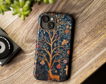 Coque pour iPhone 15/14/13/12/11 Pro Max MagSafe, motif cerf, coque pour Samsung Galaxy S23/S22/S21 Ultra 7 8 Woodland avec imprimé chevreuil