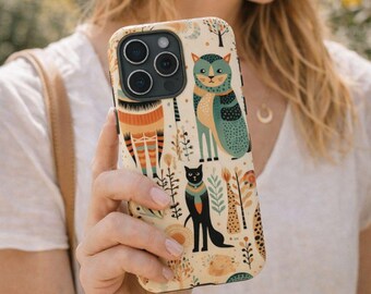 Boho Animals Phone Case, Woodland Folk Art Cover for iPhone Samsung Pixel