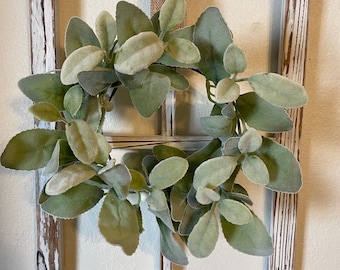 Farmhouse window frame wall decor, rustic farmhouse wall decor with wreath, distressed white wood wall decor, cottage wall decor