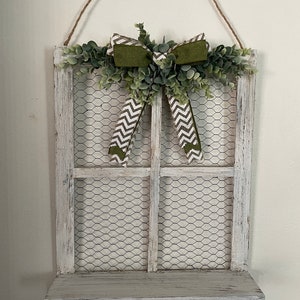 Farmhouse White Wall Decor, Window Frame Wall Decor, Rustic Wall Decor