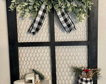 Best Seller Farmhouse Window pane decor, farmhouse window frame wall decor, wall shelf decor, Gift for friend, Mom, rustic wall decor