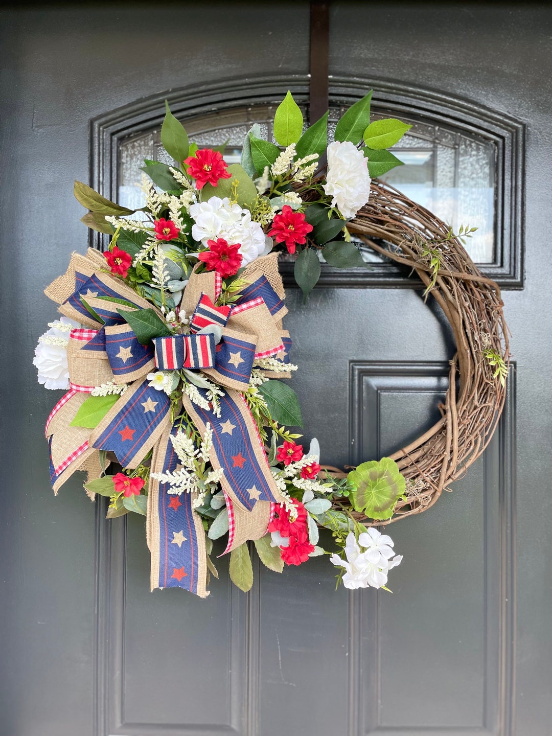 4th of July Wreath, Patriotic Front Door Wreath, Memorial Day Wreath ...
