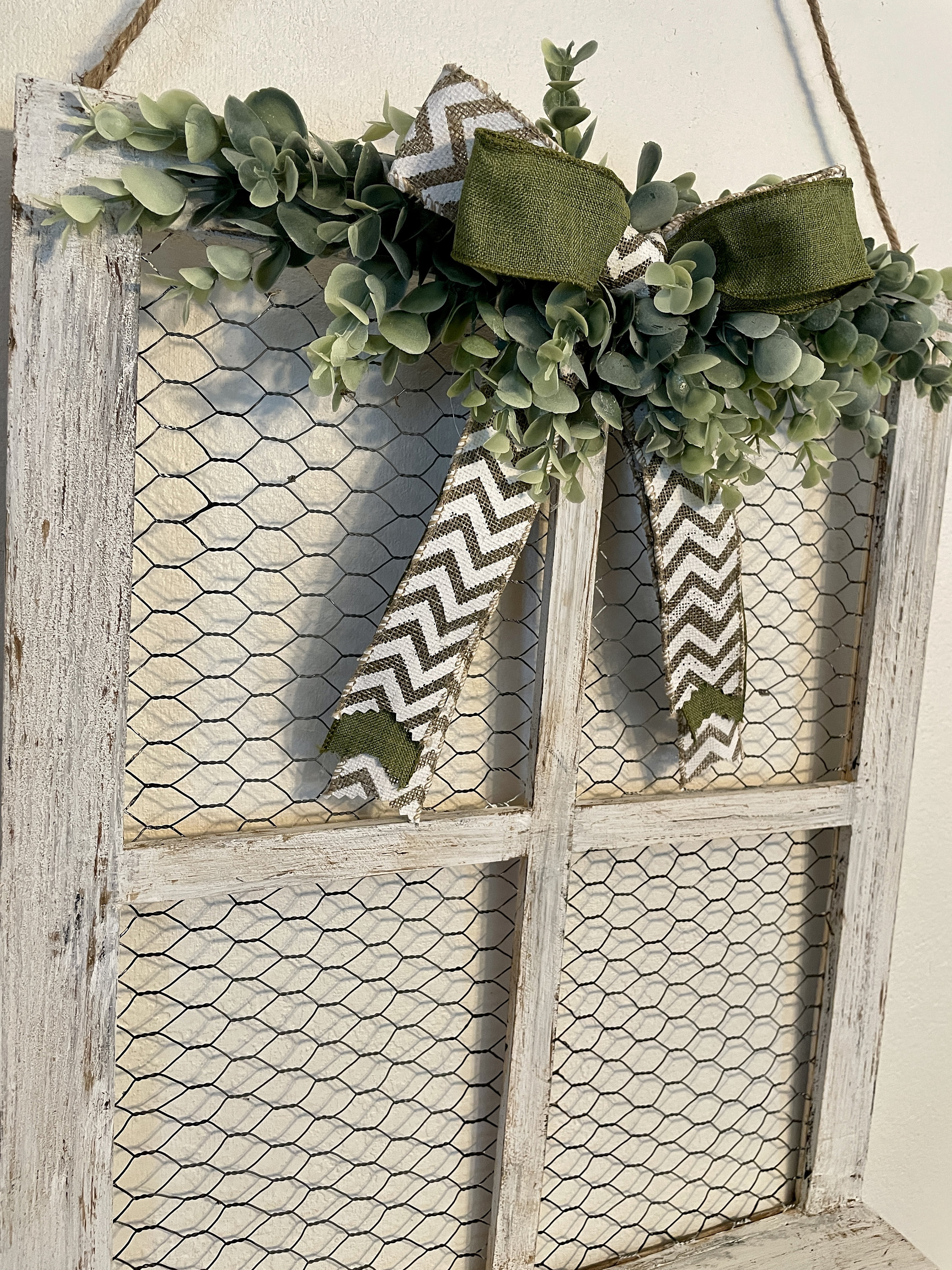 Farmhouse White Wall Decor, Window Frame Wall Decor, Rustic Wall Decor