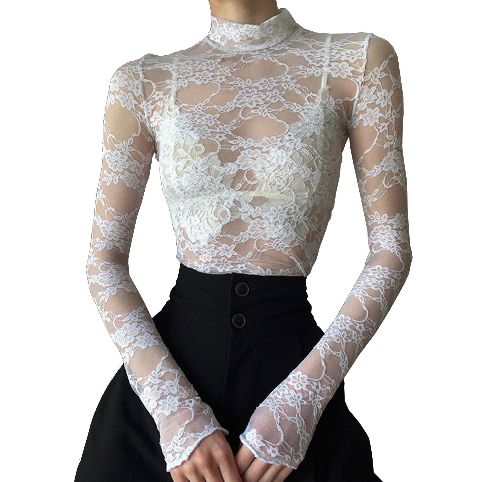 Lace High Neck Bodysuit – M Clothing Boutique