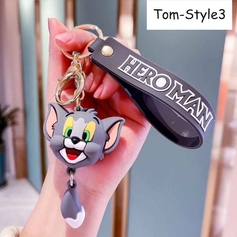 Tom and Jerry Anime Cartoon Keychains 3D Cute Keychain Etsy