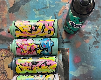 Custom graffiti/street art on spray cans