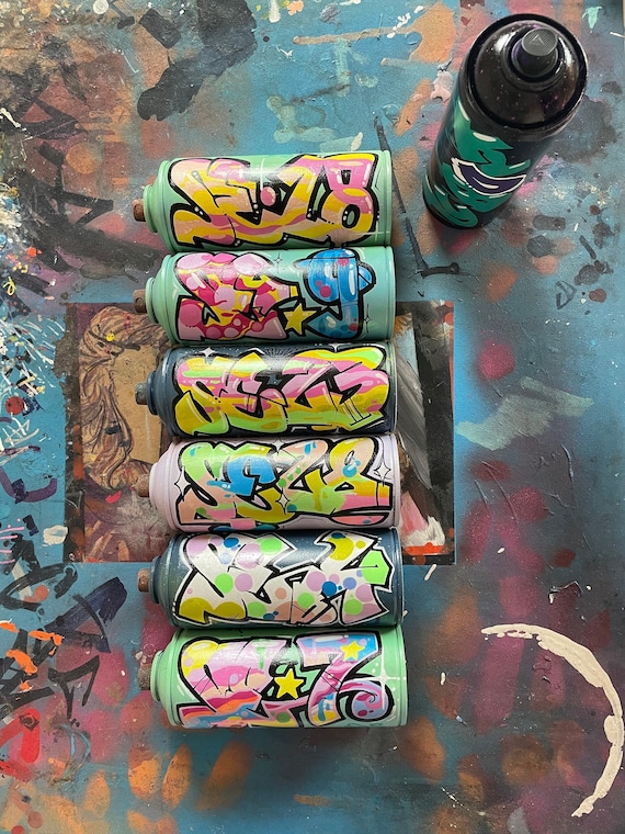 Custom graffiti/street art on spray cans