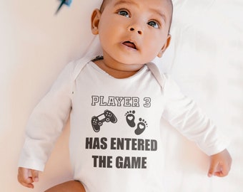 Player 3 Has Entered The Game Baby Bodysuit Player 3 BabyBody Bodysuit Baby Announcement Bodysuit Newborn Outfit Gamer Bodysuit Gamer Baby 2024