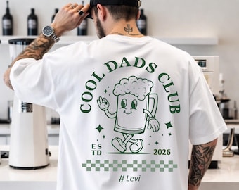 Papa Oversize T-Shirt „Dad Club“ personalisiert mit Kinder-Geburtsjahr – Vatertag Geschenk, Daddy Shirt für Papa, Geschenkidee für Väter