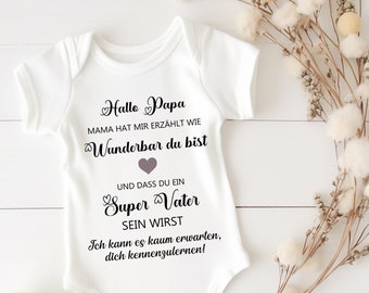 Hallo Papa Überraschung.Papas kleines Wunder Ankündigungs Body.Schwangerschaft Verkünden.Baby 2024.Baby 2025.Dad To Be.Baby Ankundung.