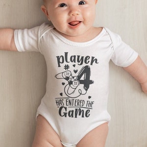 Baby Body Player 4 is het spel binnengegaan Gamer BabyBody Bodysuit Baby Aankondiging Baby Gaming Kleding Gaming Baby Bodysuit Video Game Baby