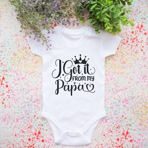 Baby Onesie I Got It From My Papa. baby body suit Funny baby bodysuit. Baby Body. baby clothes. baby one piece. baby onesie Baby bodysuits.