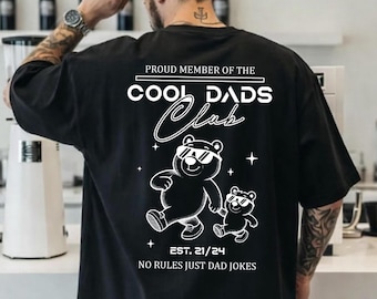 Personalized oversized dad T-shirt for Father's Day "COOL DADS CLUB" with children's birth years – Daddy Shirt, Father's Day gift idea