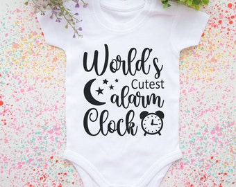 BabyBody World's cutest alarm clock. Baby onesie bodysuit. Funny baby bodysuit. Funny baby bodysuit. baby clothes. baby onesie