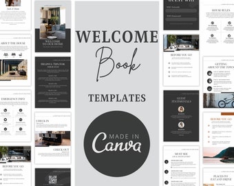 Airbnb Willkommen Buch Vorlage | 15 Seiten Airbnb Willkommensbuch | Ferienwohnung | Canva Template | VRBO Host Guidebook| Airbnb Willkommensbuch